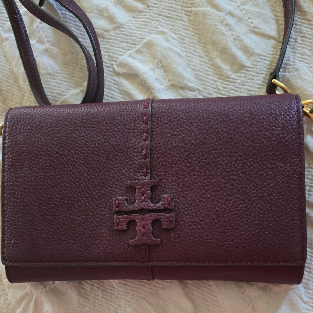 Tory Burch Plum Leather Crossbody Bag